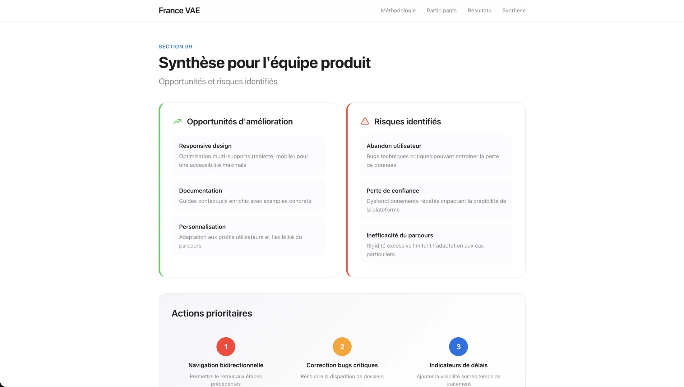 Synthesis report shared in plenary, transforming scattered feedback into actionable product decisions